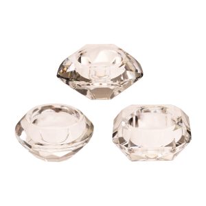 Suport lumanare DIAMOND, rotund, transparent