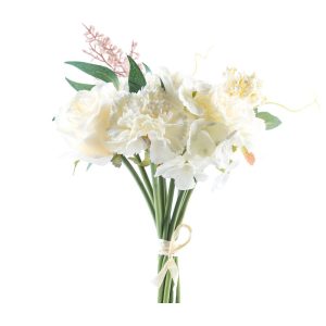 Buchet flori FLOWERS OF GARDEN, 30 cm, alb