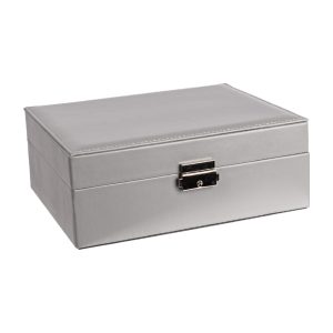 Cutie bijuterii SIERA gri, 23x18,5x9 cm, poliester