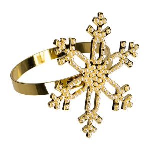 Inel servetel decorativ fulg auriu GLOW