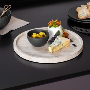 Platou servire rotund MANUFACTURE TRAVERTINE