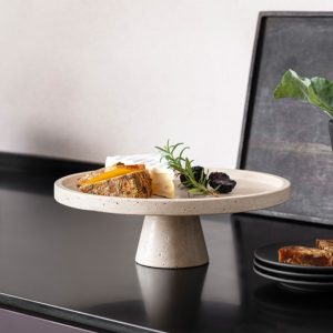 Platou cu picior MANUFACTURE TRAVERTINE, 28 cm