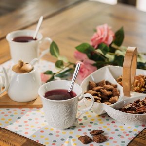 Platou aperitiv cu trei comp ROSE, 23,7x23,7x16 cm